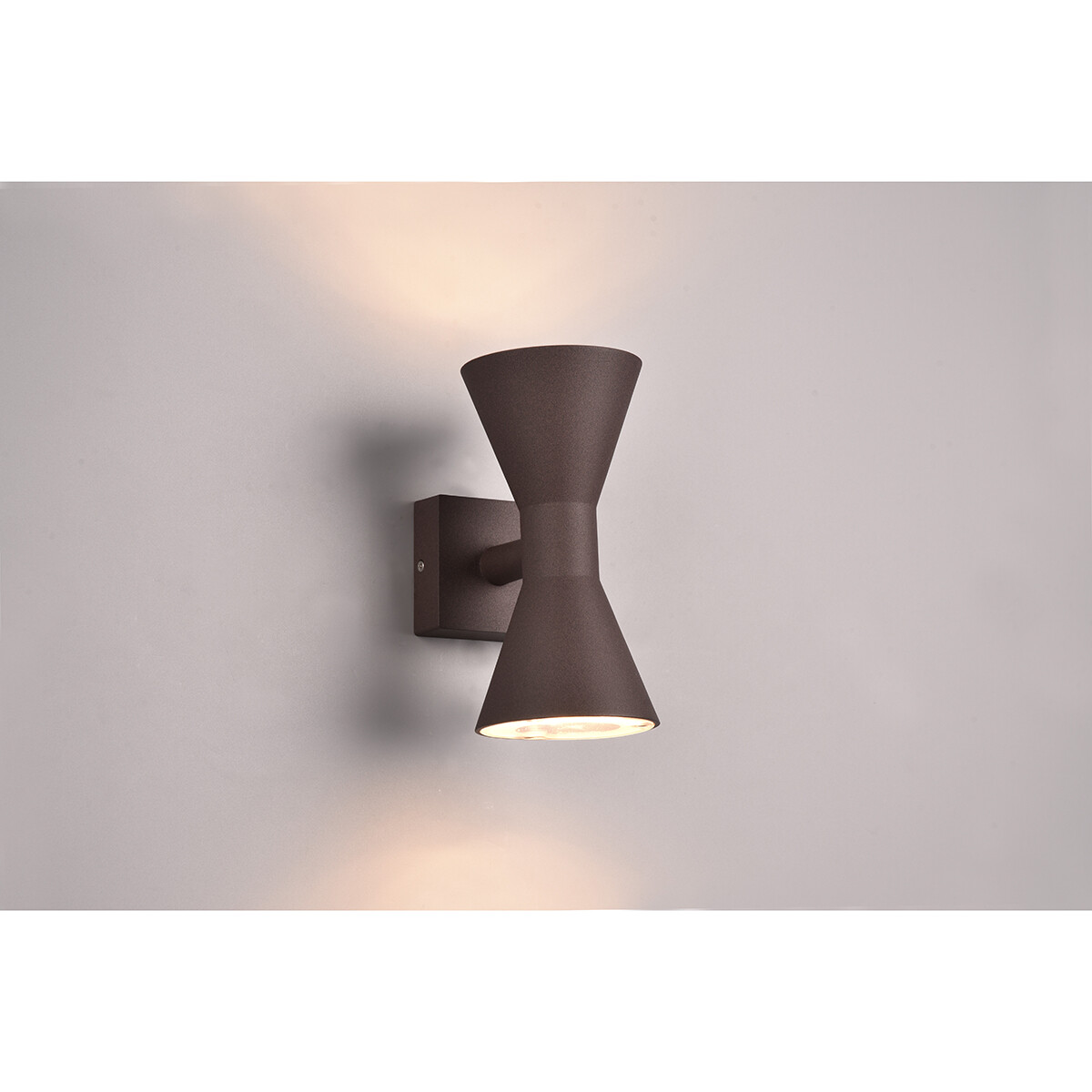 LED Tuinverlichting - Wandlamp Buitenlamp - Trion Ardis Up and Down - GU10 Fitting - Spatwaterdicht IP44 - Rond - Roestkleur - Aluminium