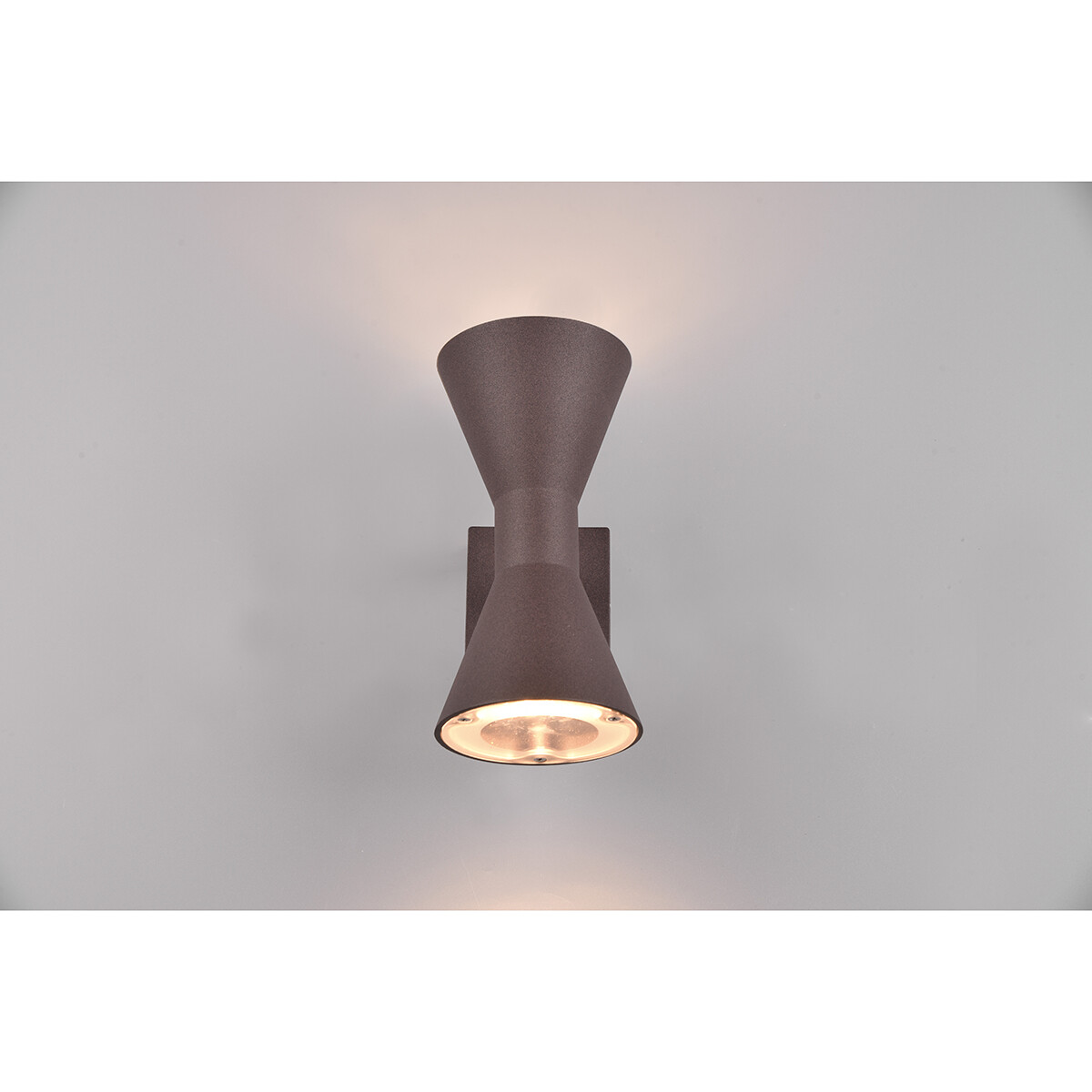 LED Tuinverlichting - Wandlamp Buitenlamp - Trion Ardis Up and Down - GU10 Fitting - Spatwaterdicht IP44 - Rond - Roestkleur - Aluminium