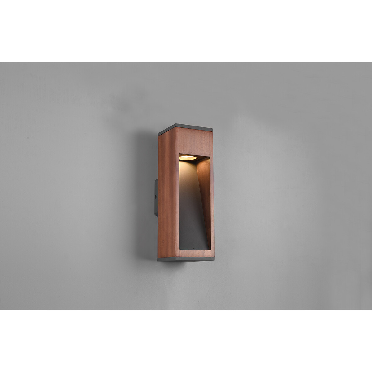 LED Tuinverlichting - Wandlamp Buitenlamp - Trion Enico - GU10 Fitting - Rechthoek - Hout - Natuur Hout