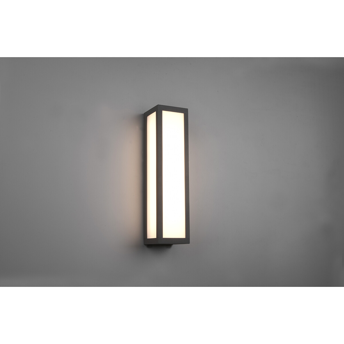 LED Tuinverlichting - Wandlamp Buitenlamp - Trion Ficco - 10W - Warm Wit 3000K - Rechthoek - Mat Antraciet - Aluminium