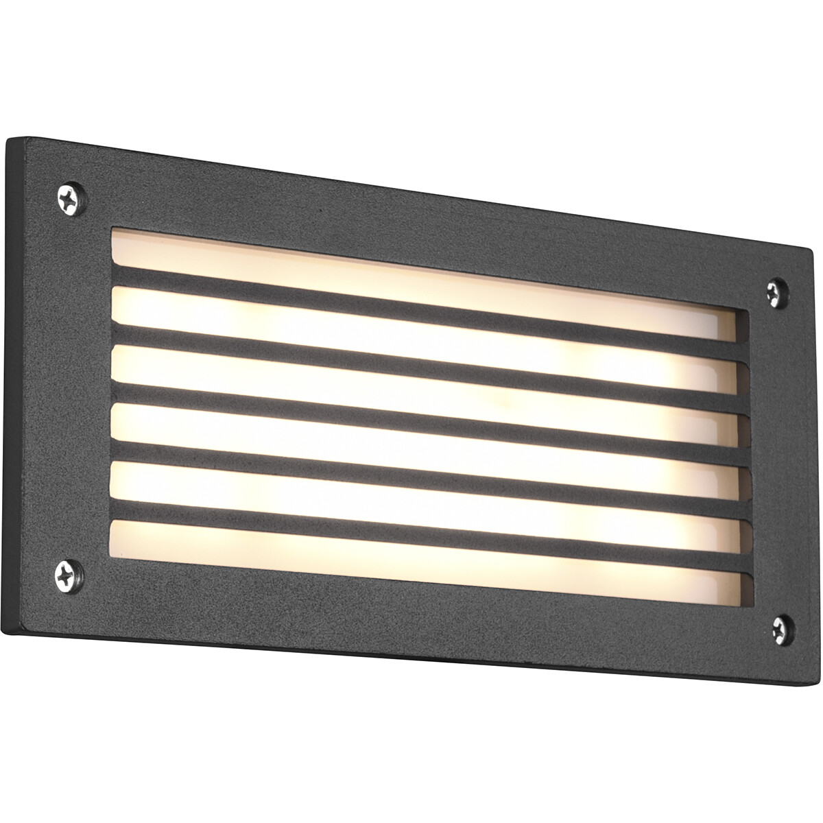 LED Tuinverlichting - Wandlamp Buitenlamp - Trion Hertom - 9W - Warm Wit 3000K - Rechthoek - Mat Antraciet - Aluminium product afbeelding