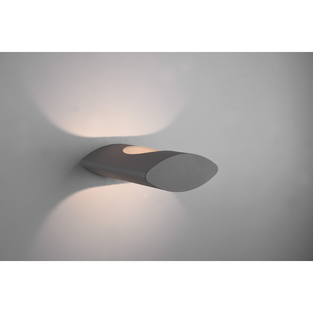 LED Tuinverlichting - Wandlamp Buitenlamp - Trion Katio Up and Down - 5W - Warm Wit 3000K - Rond - Mat Antraciet - Aluminium