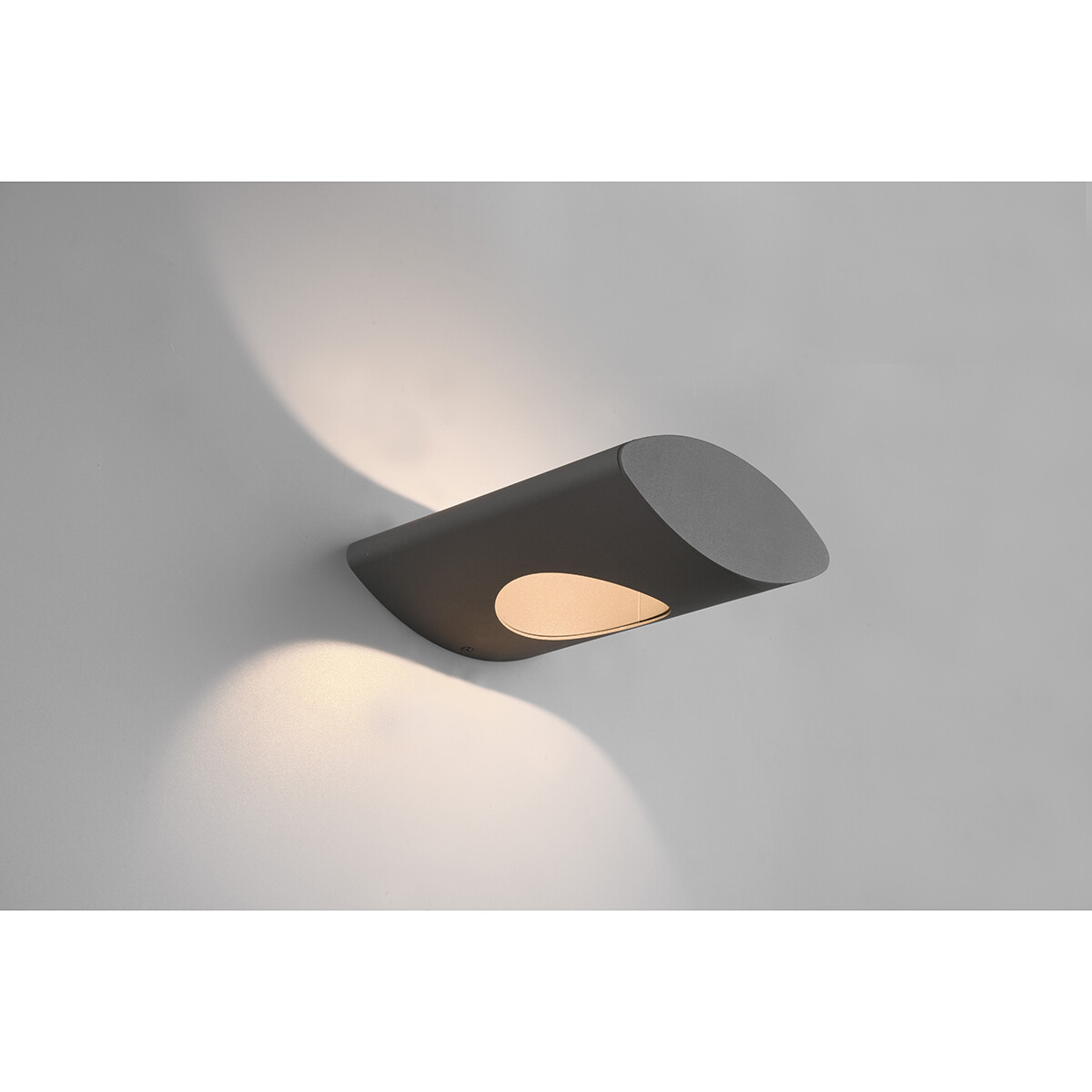 LED Tuinverlichting - Wandlamp Buitenlamp - Trion Katio Up and Down - 5W - Warm Wit 3000K - Rond - Mat Antraciet - Aluminium