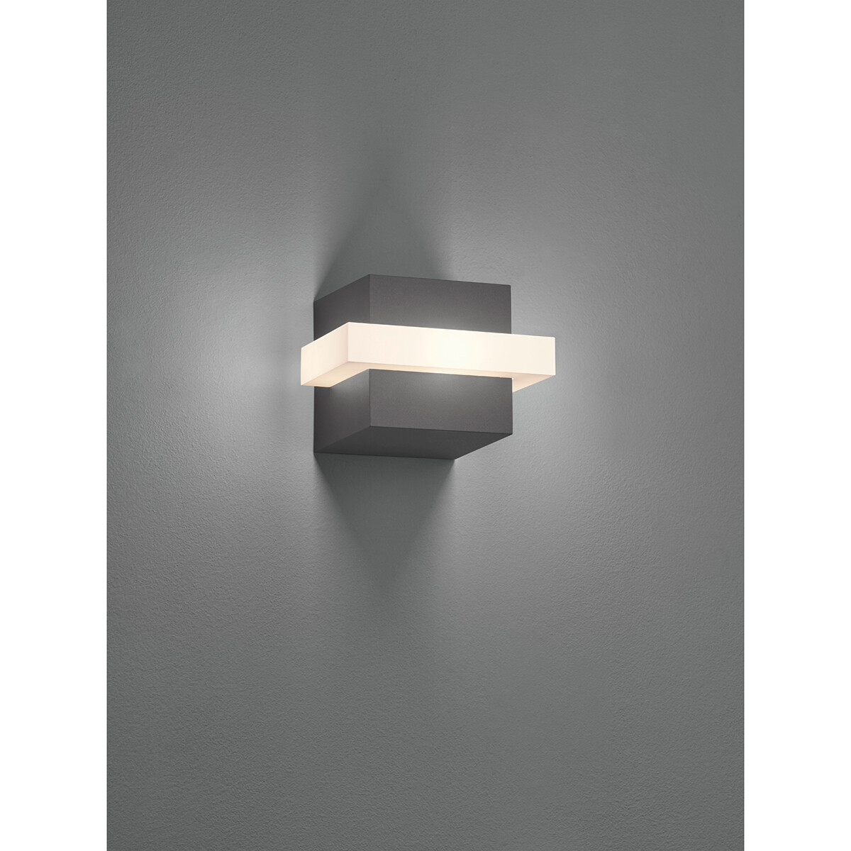 LED Tuinverlichting - Wandlamp Buitenlamp - Trion Mitchi - 7W - Warm Wit 3000K - Vierkant - Mat Antraciet - Aluminium