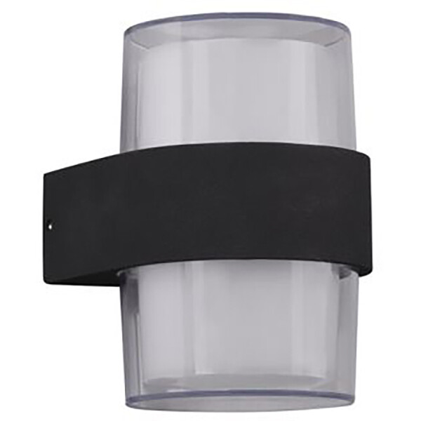 LED Tuinverlichting - Wandlamp Buitenlamp - Trion Mollo Up and Down - 8W - Warm Wit 3000K - 2-lichts - Rond - Mat Antraciet - Aluminium