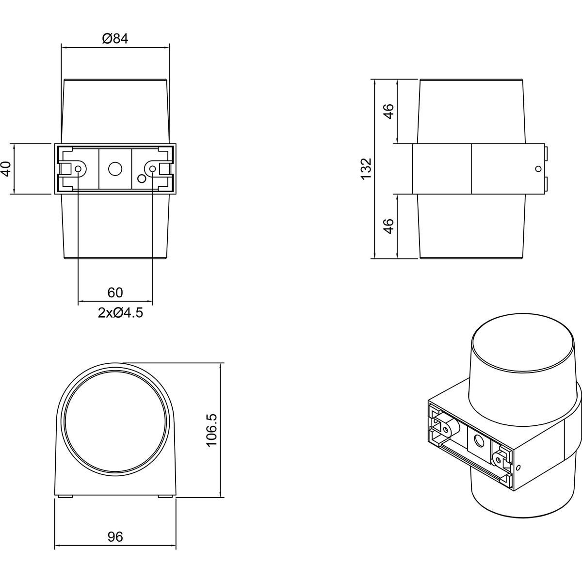 LED Tuinverlichting - Wandlamp Buitenlamp - Trion Mollo Up and Down - 8W - Warm Wit 3000K - 2-lichts - Rond - Mat Antraciet - Aluminium