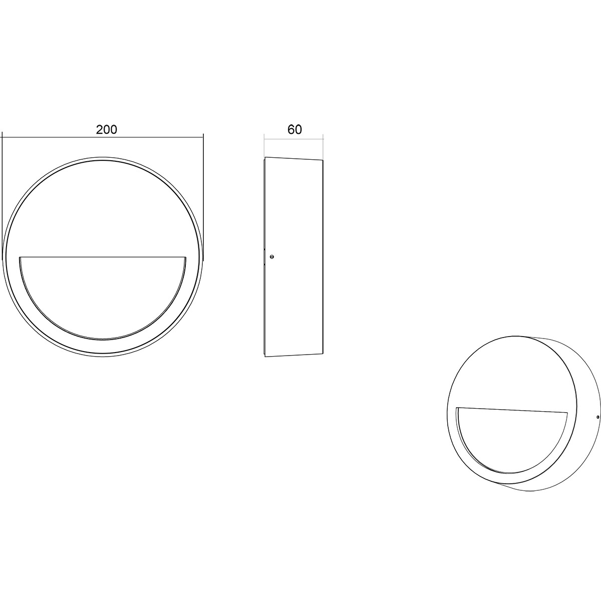 LED Tuinverlichting - Wandlamp Buitenlamp - Trion Pido - 9W - Warm Wit 3000K - Rond - Mat Antraciet - Aluminium