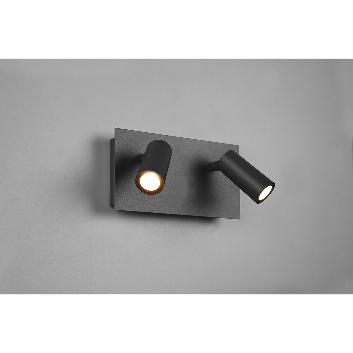 LED Tuinverlichting - Wandlamp Buitenlamp - Trion Sonei - 6W - Warm Wit 3000K - 2-lichts - Rechthoek - Mat Antraciet - Aluminium