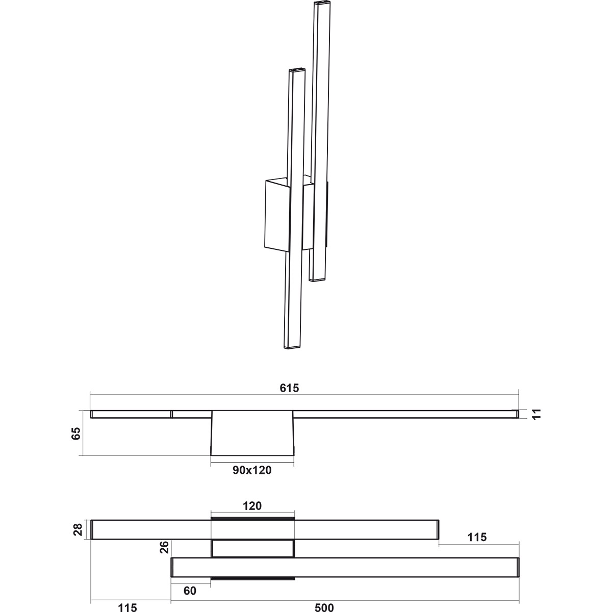 LED Tuinverlichting - Wandlamp Buitenlamp - Trion Wata - 9W - Warm Wit 3000K - Rechthoek - Antraciet - Aluminium