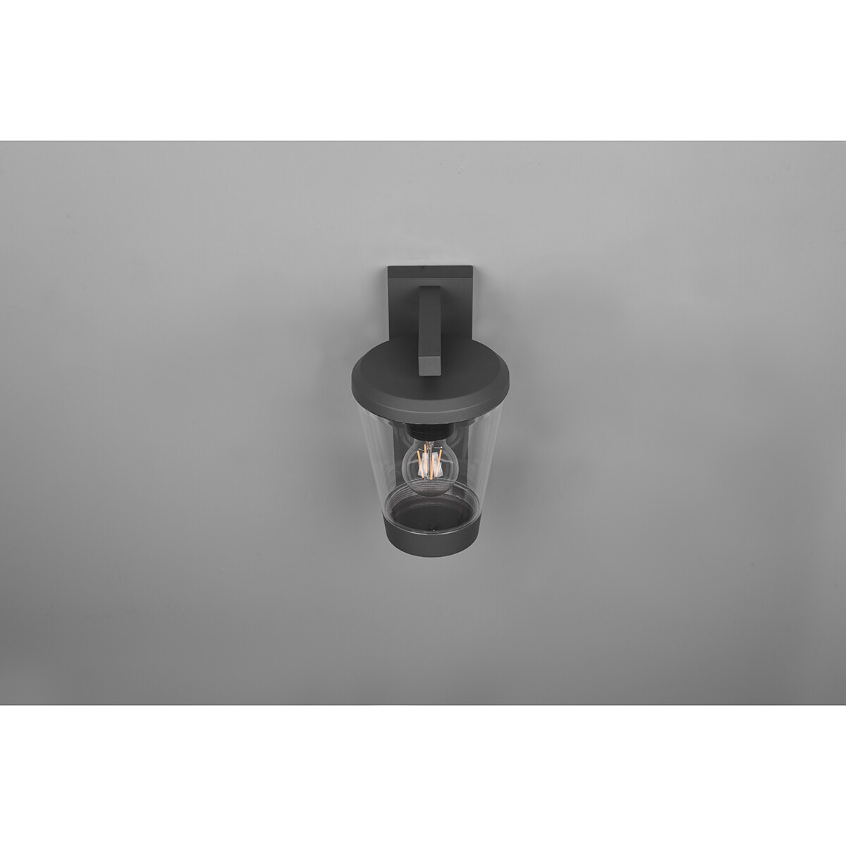 LED Tuinverlichting met Bewegingssensor - Wandlamp - Trion Civonu - E27 Fitting - Spatwaterdicht IP44 - Rond - Mat Antraciet - Aluminium