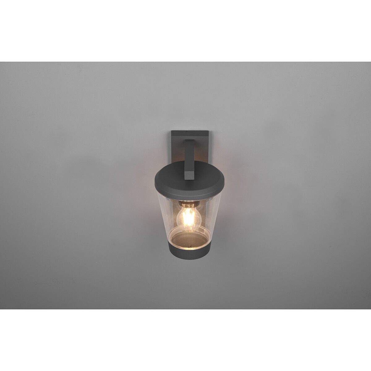 LED Tuinverlichting met Bewegingssensor - Wandlamp - Trion Civonu - E27 Fitting - Spatwaterdicht IP44 - Rond - Mat Antraciet - Aluminium