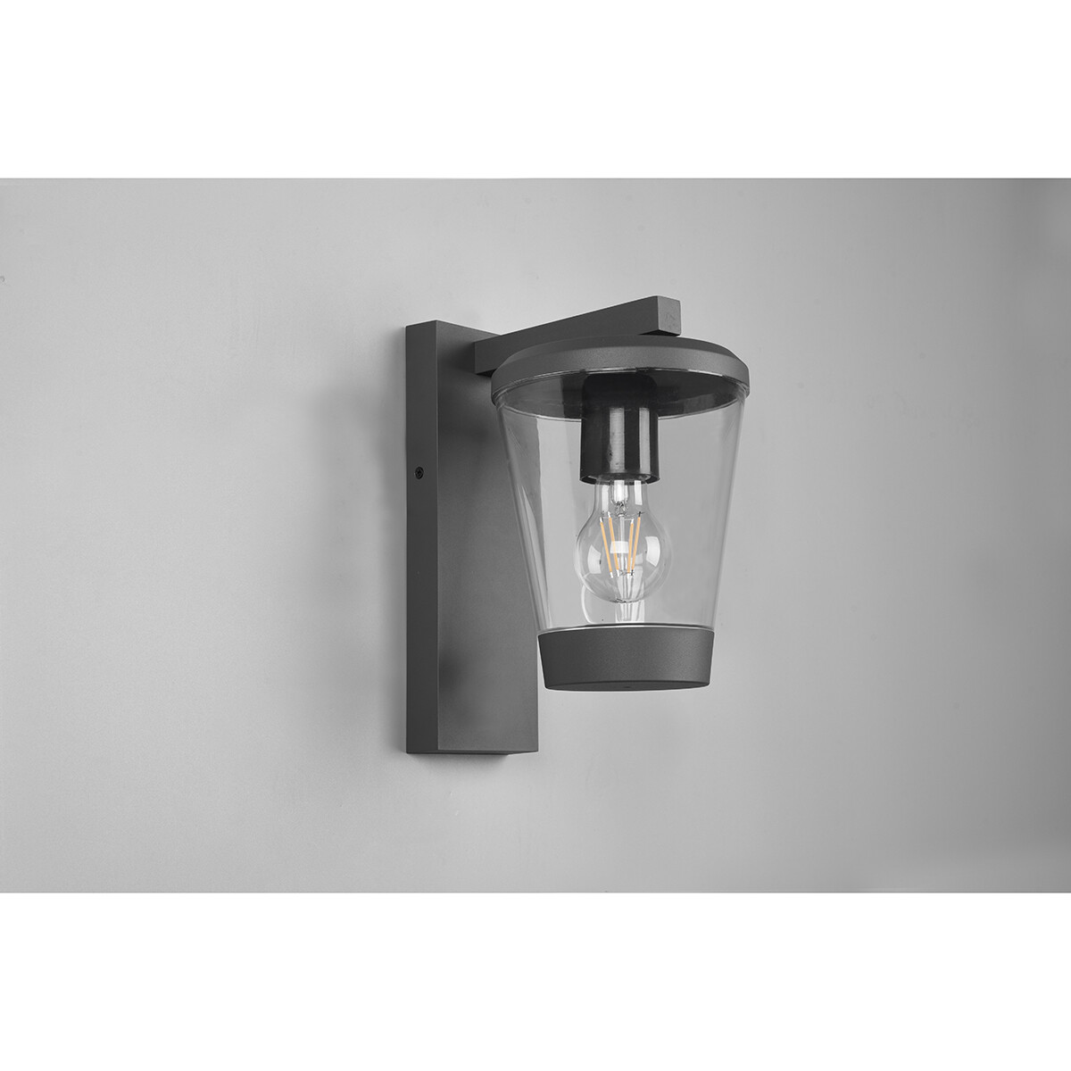 LED Tuinverlichting - Wandlamp - Trion Civonu - E27 Fitting - Rond - Spatwaterdicht IP44 - Mat Antraciet - Aluminium