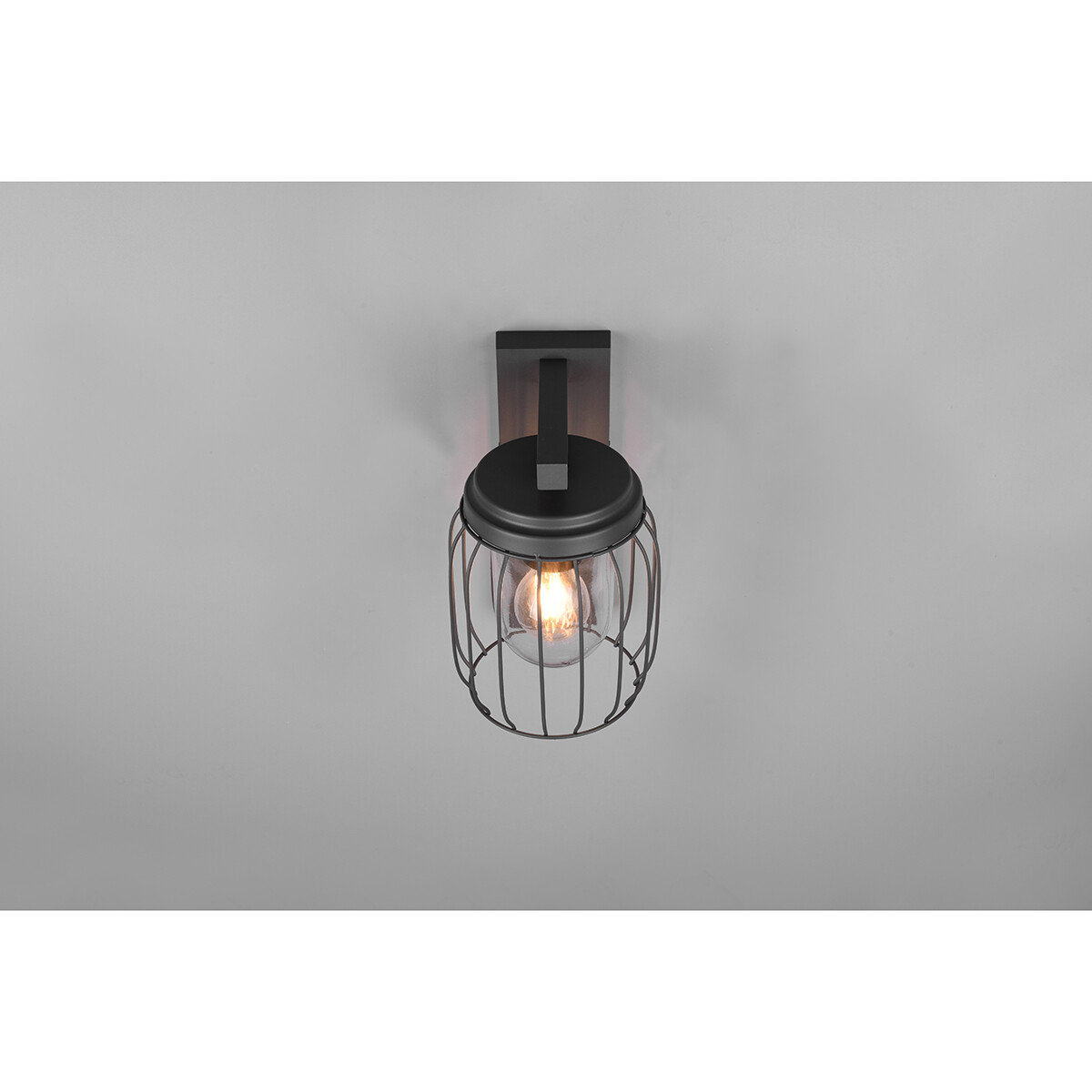 LED Tuinverlichting met Bewegingssensor - Wandlamp - Trion Tinolo - E27 Fitting - Spatwaterdicht IP44 - Rond - Mat Antraciet - Aluminium