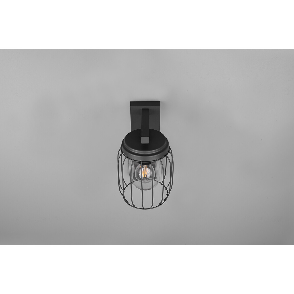 LED Tuinverlichting met Bewegingssensor - Wandlamp - Trion Tinolo - E27 Fitting - Spatwaterdicht IP44 - Rond - Mat Antraciet - Aluminium