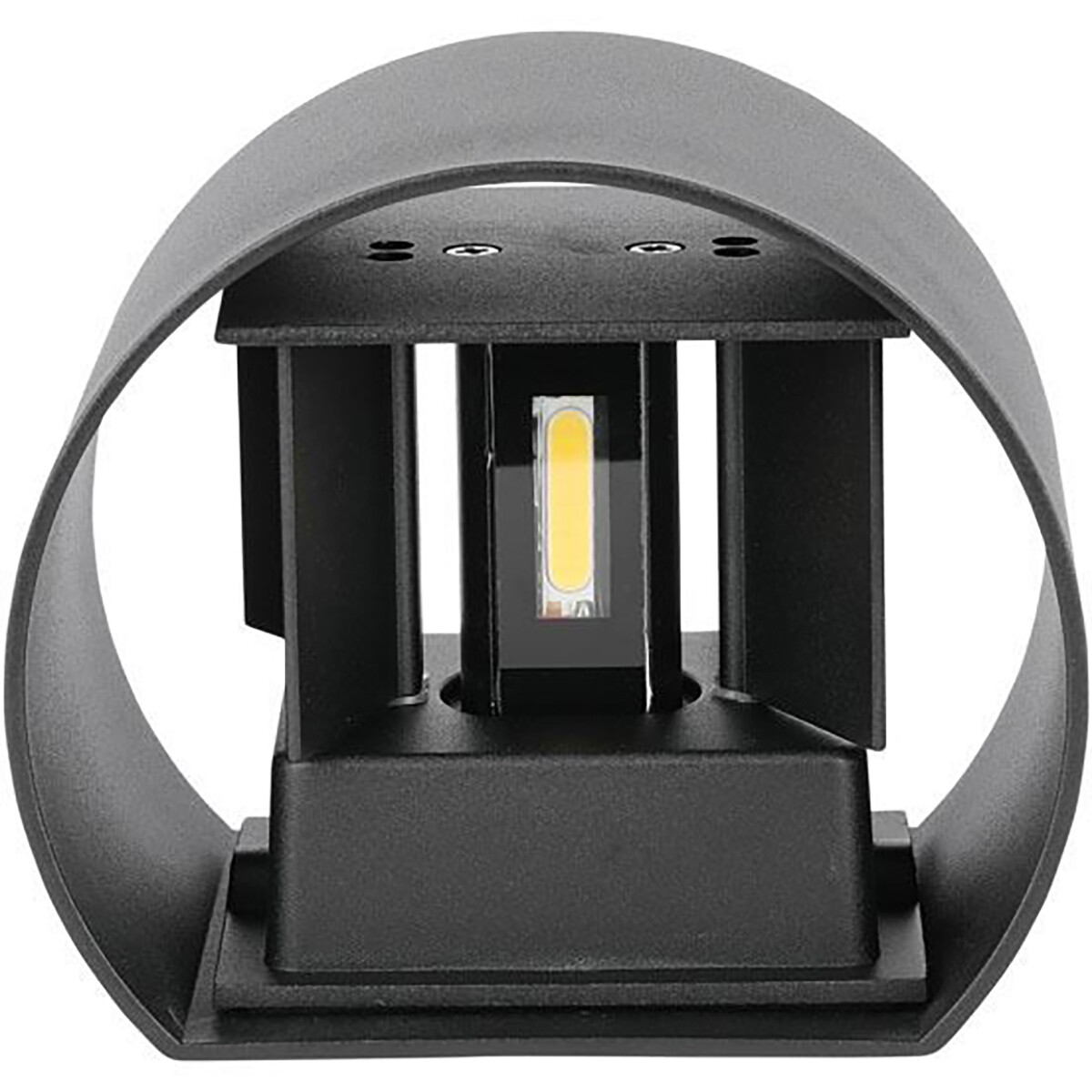 LED Tuinverlichting - Wandlamp - Viron Ultimo - 6W - Warm Wit 3000K - Rond - Mat Zwart - Aluminium