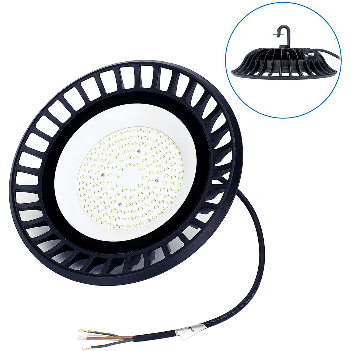 LED UFO High Bay 100W - Aigi Eiya - Magazijnverlichting - Waterdicht IP65 - Helder/Koud Wit 6500K - Aluminium