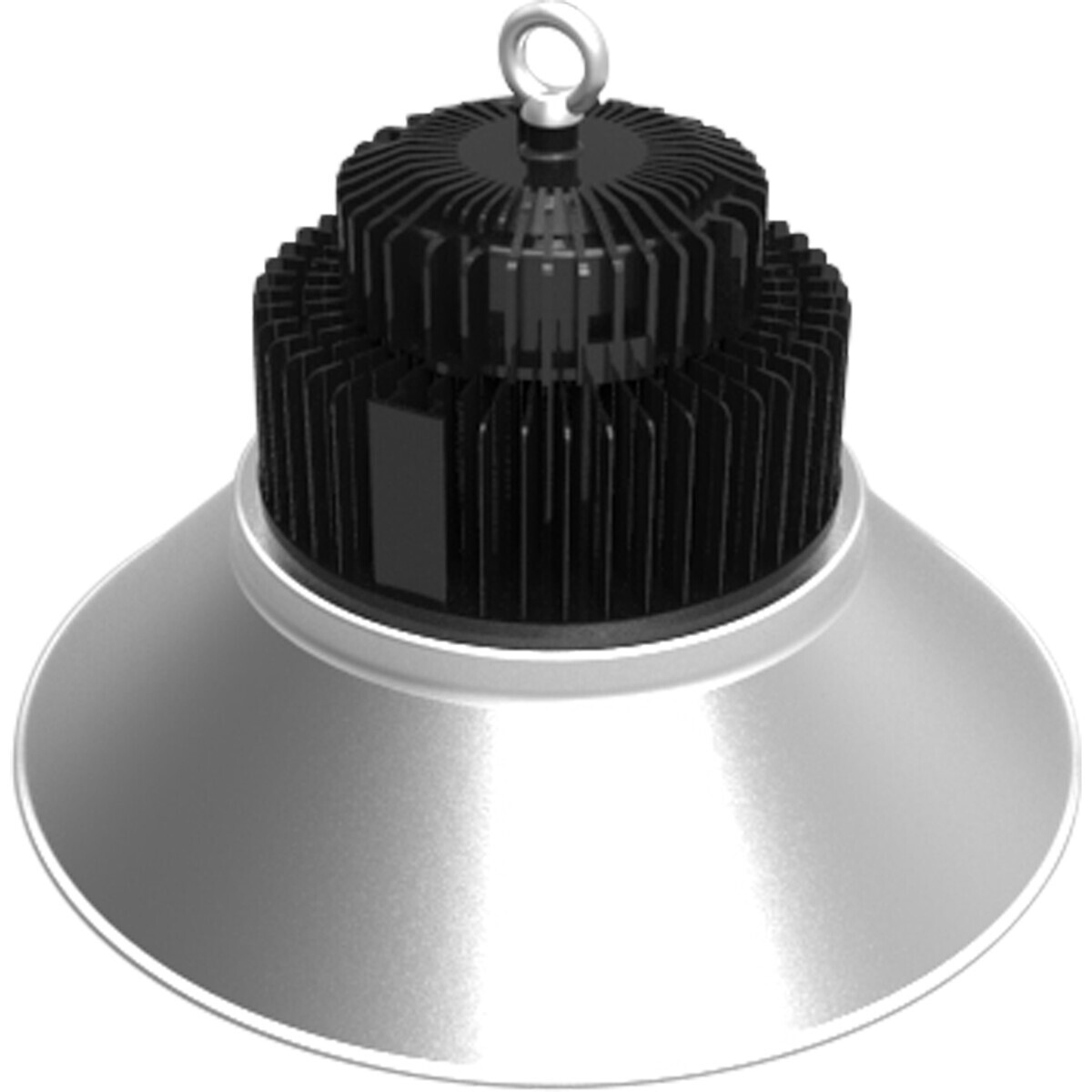 LED UFO High Bay 100W - Aigi Mania - Magazijnverlichting - Waterdicht IP65 - Helder/Koud Wit 6000K - Mat Zwart - Aluminium