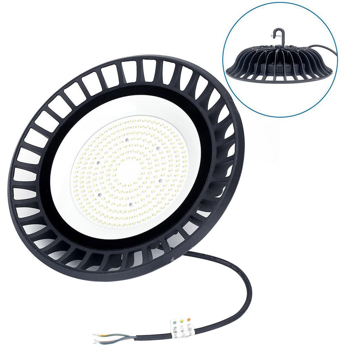 LED UFO High Bay 150W - Aigi Eiya - Magazijnverlichting - Waterdicht IP65 - Helder/Koud Wit 6500K - Aluminium