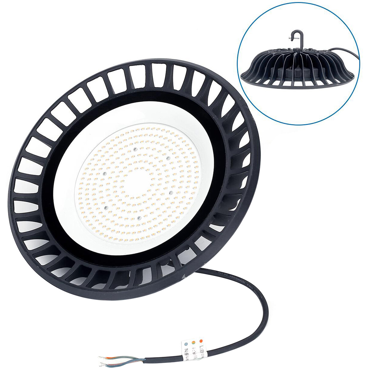 LED UFO High Bay 150W - Aigi Eiya - Magazijnverlichting - Waterdicht IP65 - Natuurlijk Wit 4000K - Aluminium