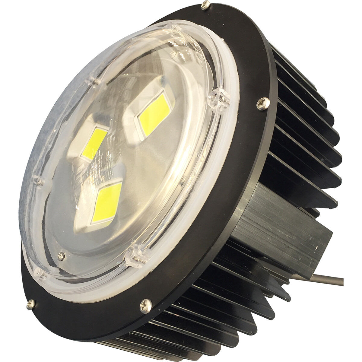 LED UFO High Bay 150W - Aigi Mania - Magazijnverlichting - Waterdicht IP65 - Natuurlijk Wit 4000K - Mat Zwart - Aluminium