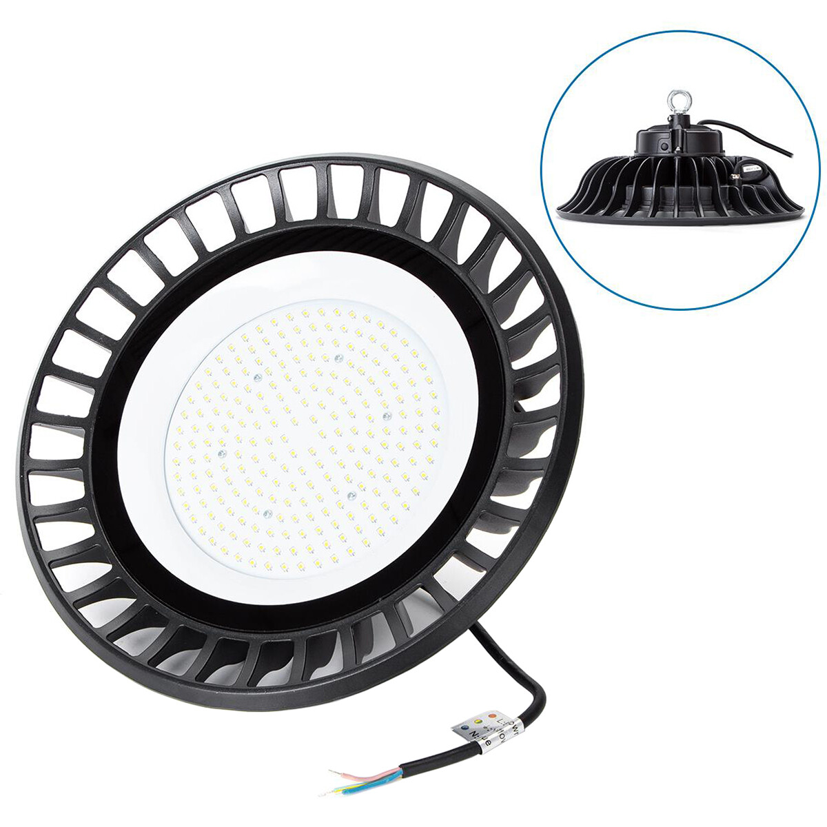 LED UFO High Bay 150W - Aigi Retri - Magazijnverlichting - Waterdicht IP65 - Helder/Koud Wit 6500K - Aluminium