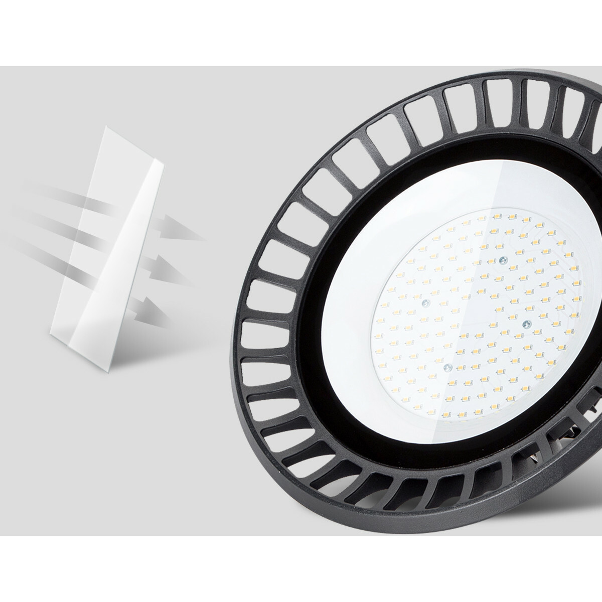 LED UFO High Bay 150W - Aigi Retri - Magazijnverlichting - Waterdicht IP65 - Natuurlijk Wit 4000K - Aluminium