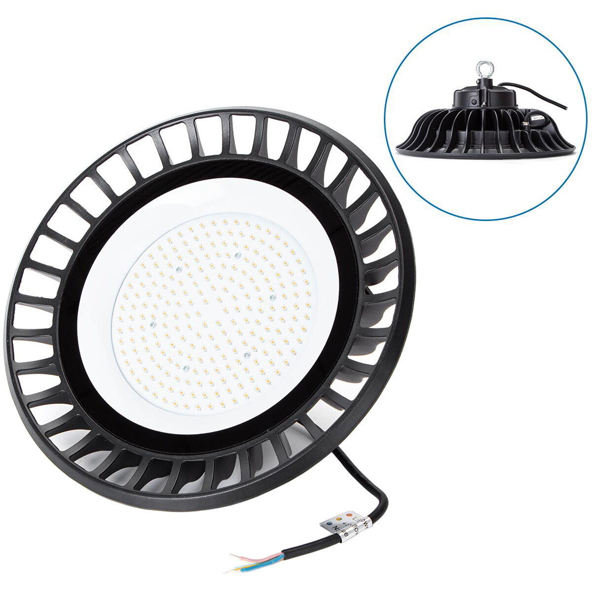 LED UFO High Bay 150W - Aigi Retri - Magazijnverlichting - Waterdicht IP65 - Natuurlijk Wit 4000K - Aluminium