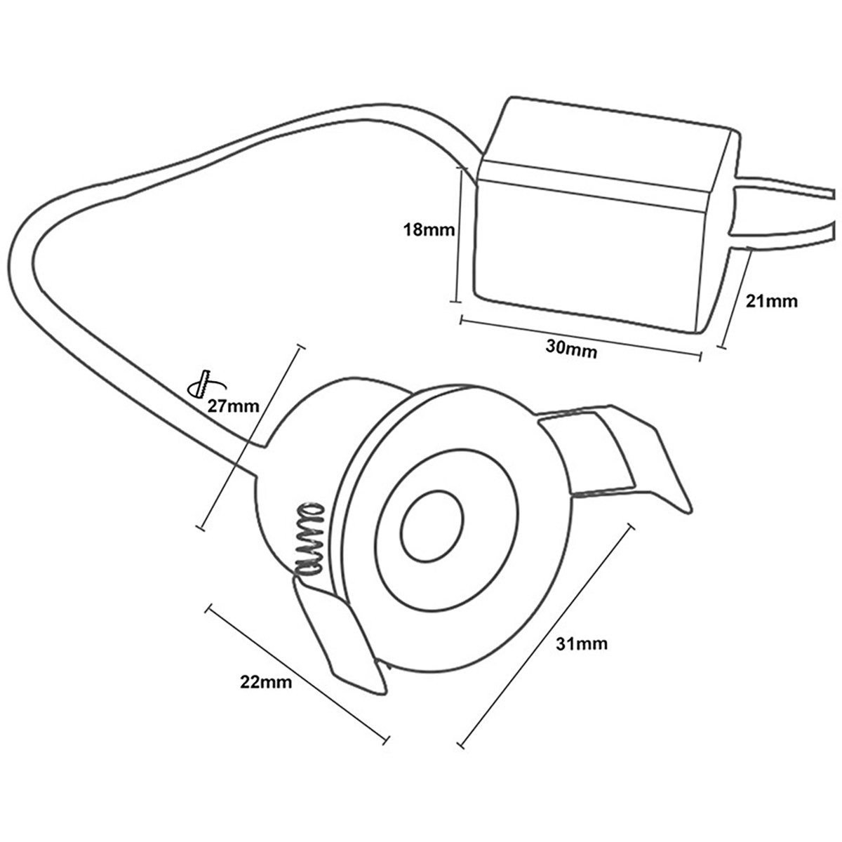 LED Veranda Spot Verlichting - Velvalux - 1W - Natuurlijk Wit 4000K - Inbouw - Dimbaar - Rond - Mat Wit - Aluminium - Ø31mm