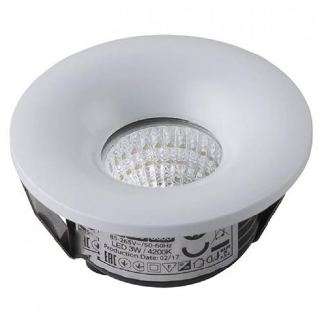 LED Veranda Spot Verlichting 6 Pack - Inbouw Rond 3W - Natuurlijk Wit 4200K - Mat Wit Aluminium - Ø48.5mm