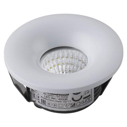 LED Veranda Spot Verlichting - Inbouw Rond 3W - Natuurlijk Wit 4200K - Mat Wit Aluminium - Ø48.5mm product afbeelding