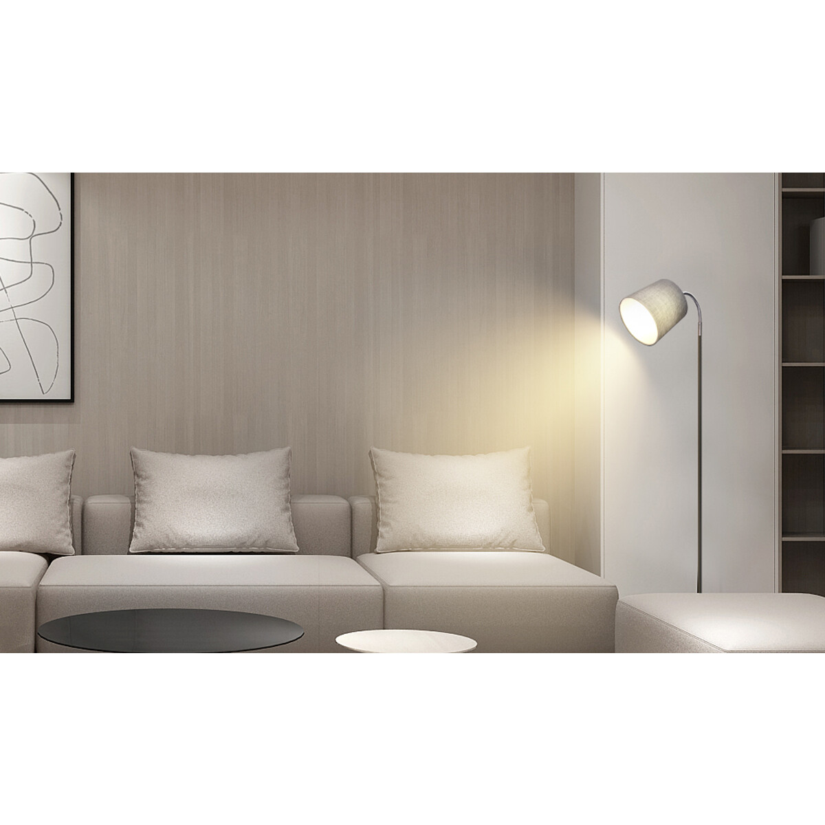 LED Vloerlamp - Aigi Rolo - E14 Fitting - Rond - Mat Grijs - Aluminium