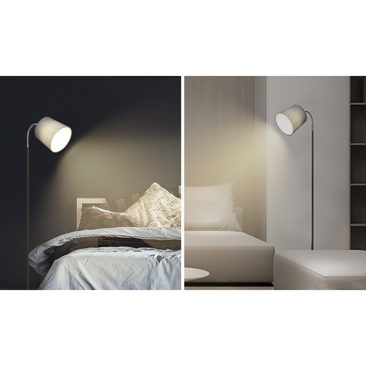 LED Vloerlamp - Aigi Rolo - E14 Fitting - Rond - Mat Grijs - Aluminium