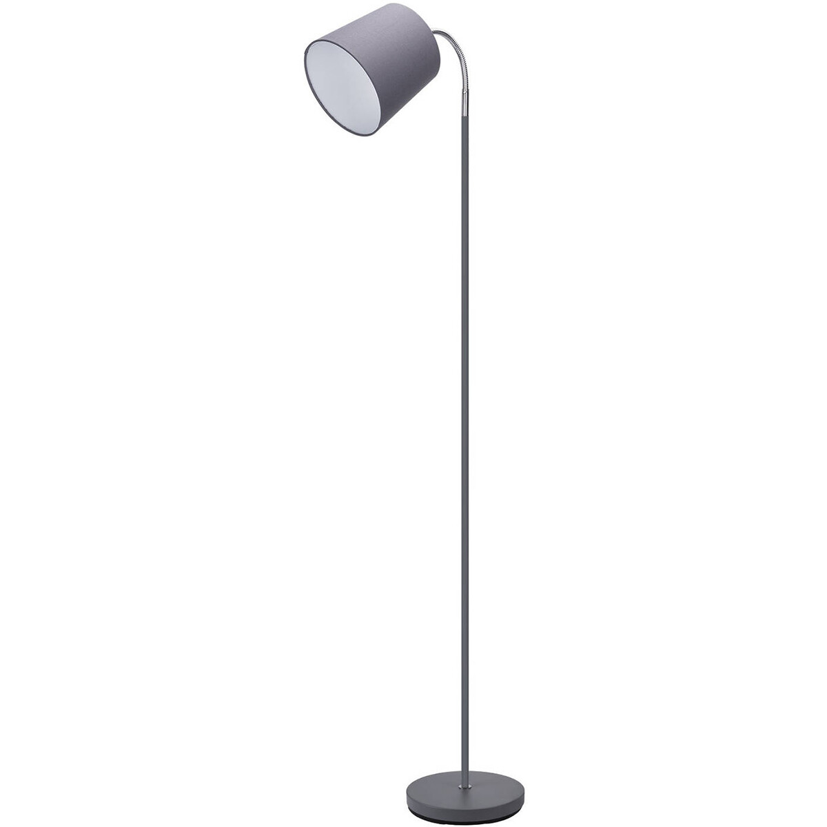 LED Vloerlamp - Aigi Rolo - E14 Fitting - Rond - Mat Grijs - Aluminium product afbeelding