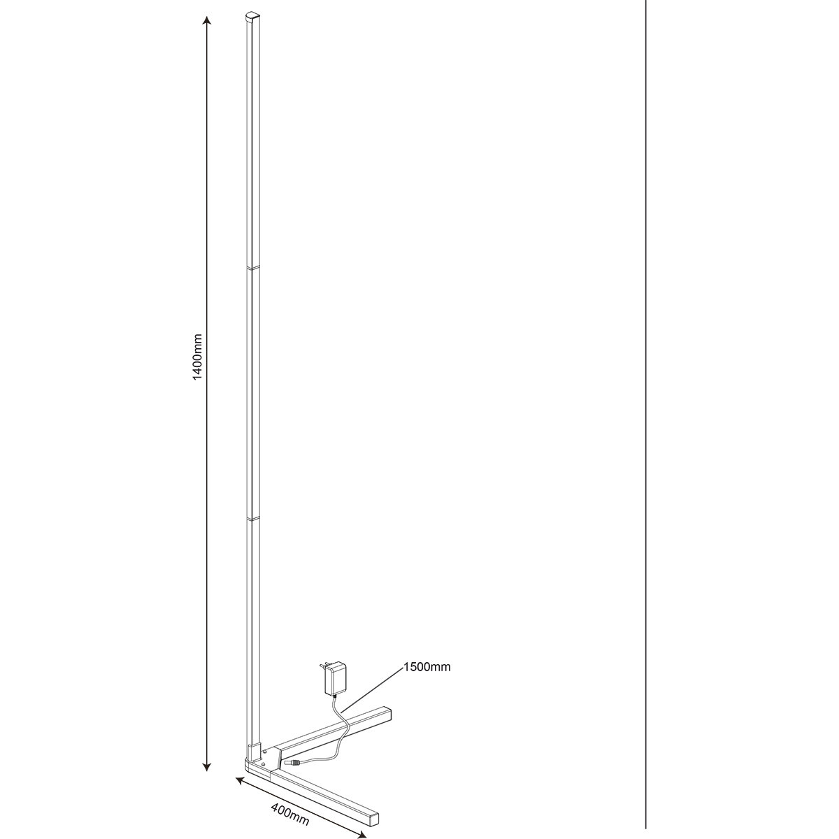 LED Vloerlamp - Hoeklamp - Trion Nivo - 10W - RGBW - Dimbaar - Afstandsbediening - Zwart - Aluminium