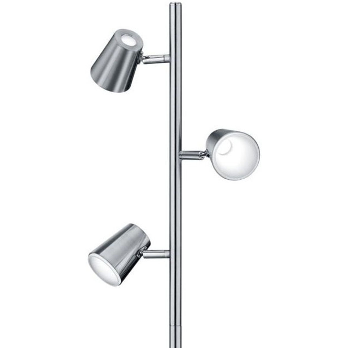 LED Vloerlamp - Trion Narca - 20.7W - Warm Wit 3000K - 3-lichts - Dimbaar - Rond - Mat Nikkel - Aluminium