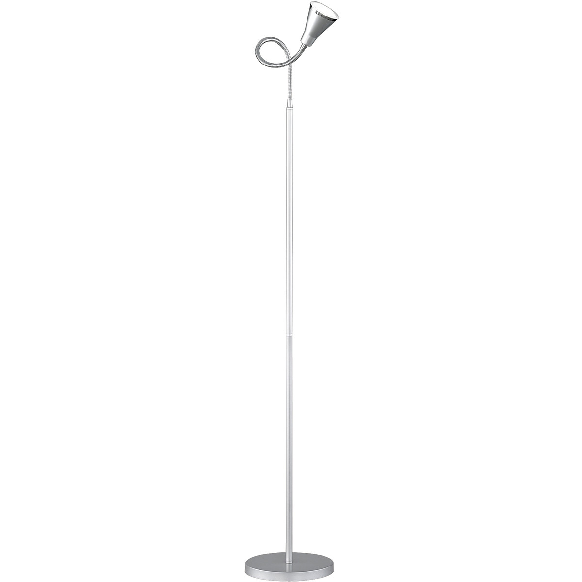 LED Vloerlamp - Trion Arora - 3W - Warm Wit 3000K - 1-lichts - Rond - Mat Titaan - Kunststof