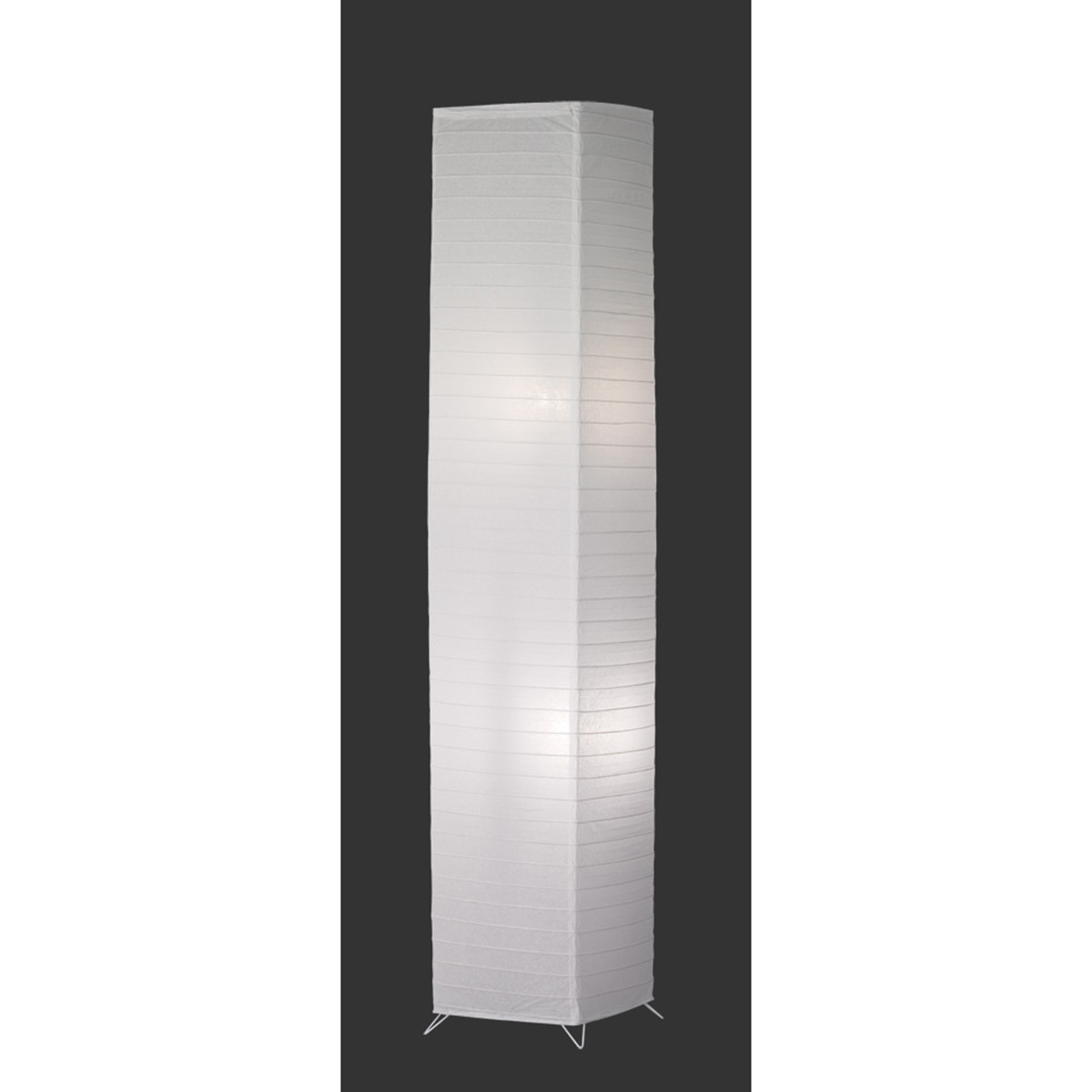 LED Vloerlamp - Trion Bamino - E27 Fitting - 2-lichts - Vierkant - Mat Wit - Aluminium/Papier