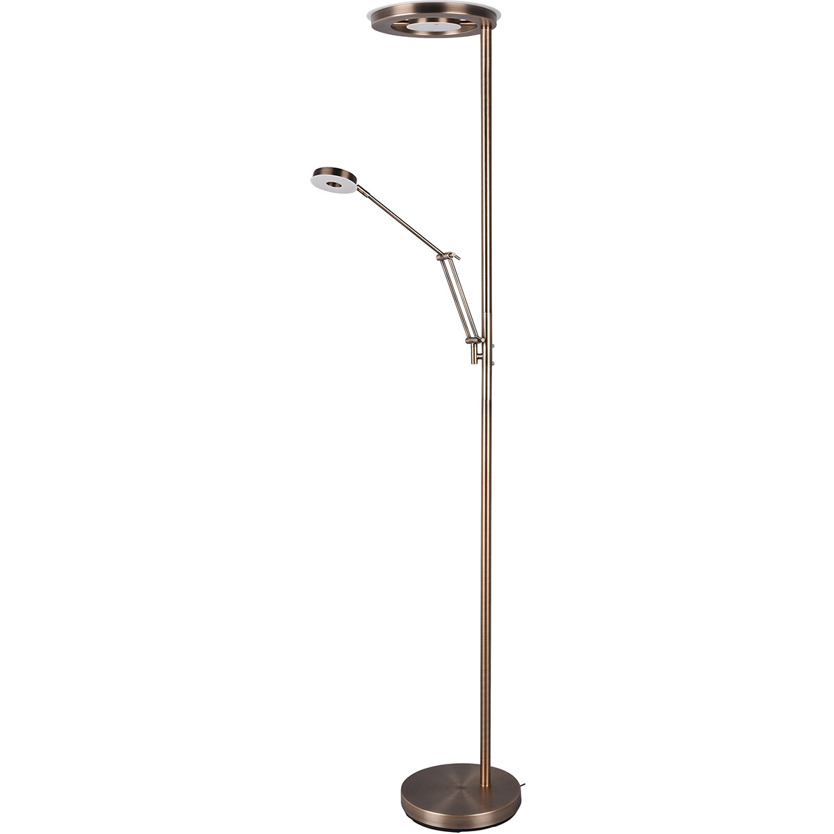 LED Vloerlamp - Trion Barry - 38W - Aanpasbare Kleur - Dimbaar - Rond - Oud Brons - Aluminium