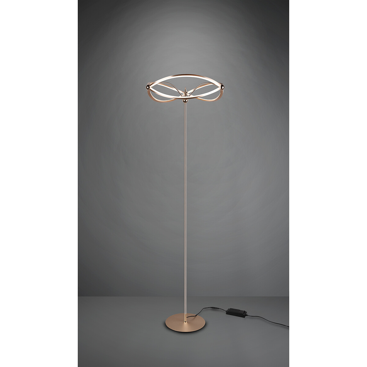 LED Vloerlamp - Trion Charis - 31W - Warm Wit 3000K - Dimbaar - Rond - Mat Goud - Aluminium