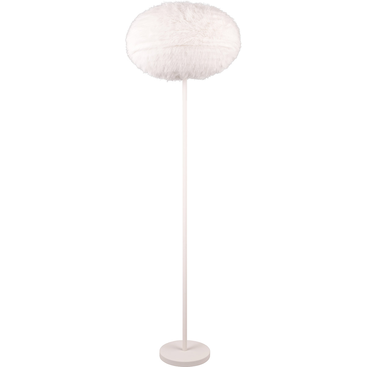 BES LED LED Vloerlamp - Trion Fluffy - E27 Fitting - Rond - Taupe - Synthetisch Pluche