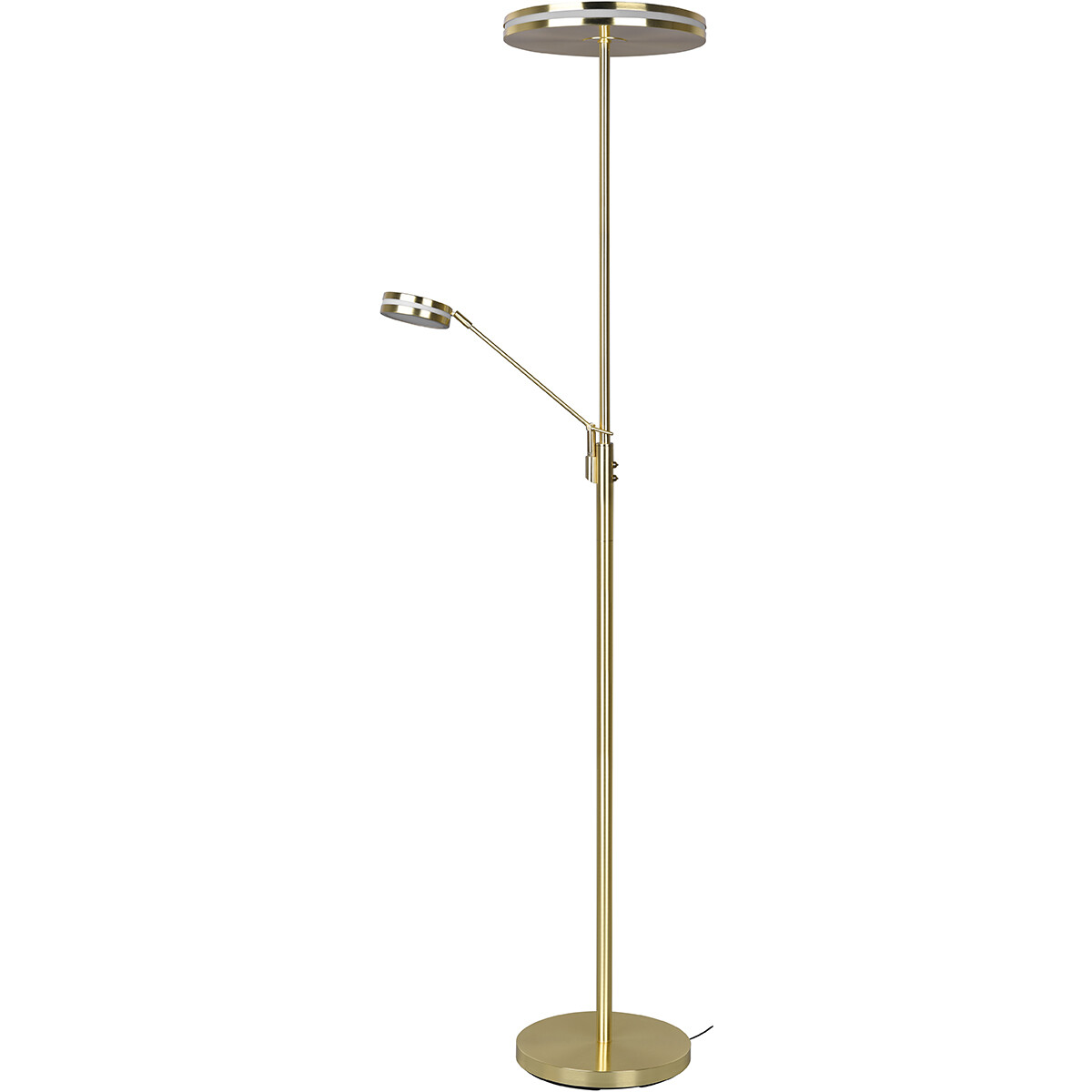 LED Vloerlamp - Trion Franco - 41.5W - Aanpasbare Kleur - Dimbaar - Rond - Mat Goud - Aluminium