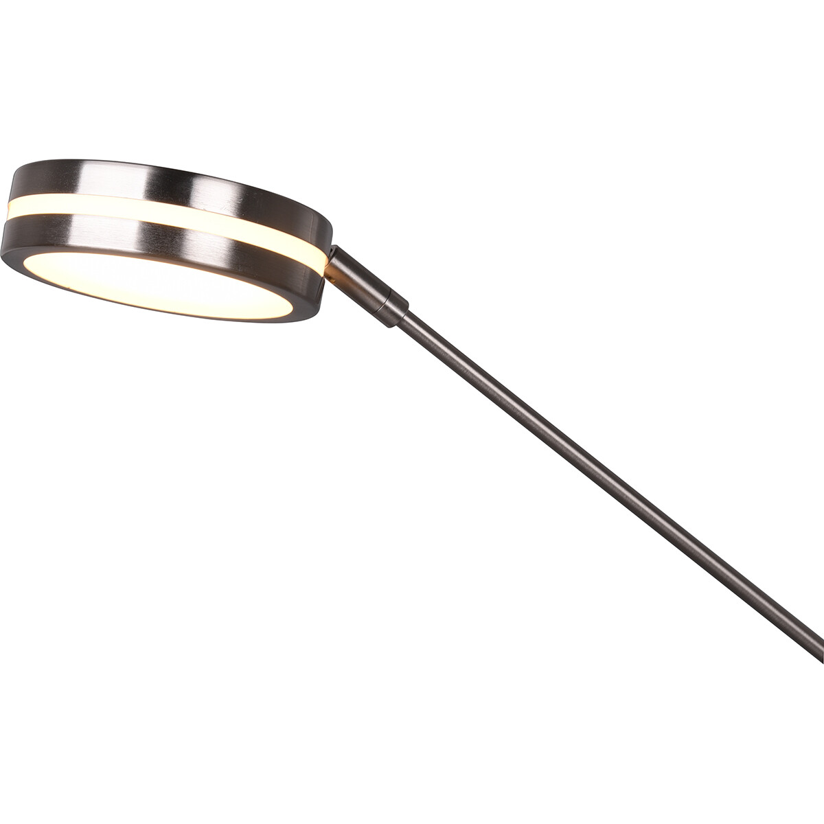 LED Vloerlamp - Trion Franco - 41.5W - Aanpasbare Kleur - Dimbaar - Rond - Mat Nikkel - Aluminium