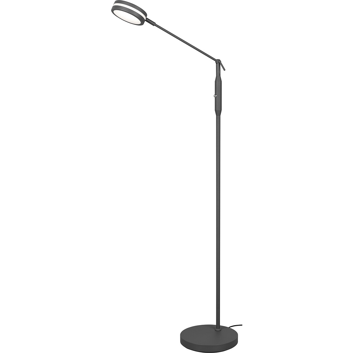 LED Vloerlamp - Trion Franco - 6.5W - Aanpasbare Kleur - Dimbaar - Rond - Mat Antraciet - Aluminium