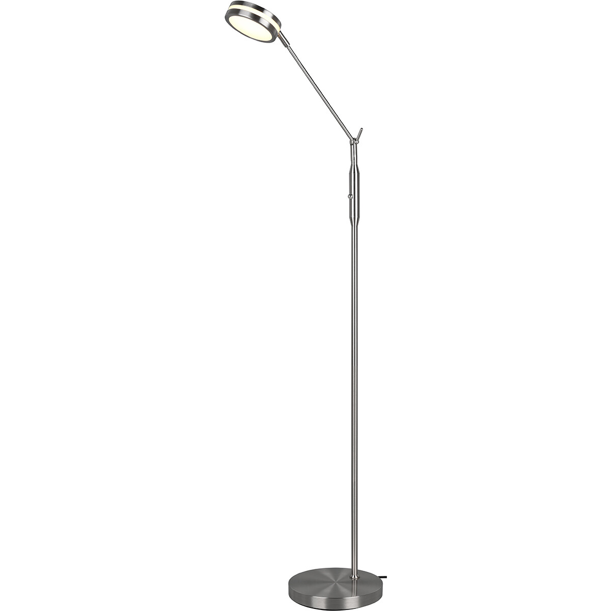 LED Vloerlamp - Trion Franco - 6.5W - Aanpasbare Kleur - Dimbaar - Rond - Mat Nikkel - Aluminium product afbeelding