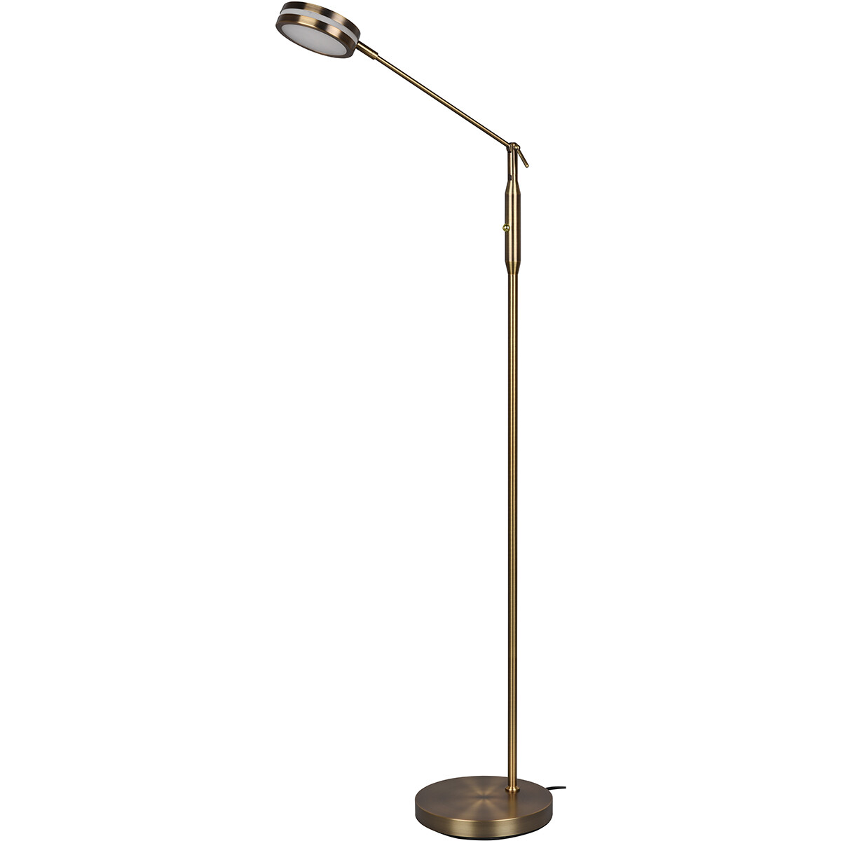 LED Vloerlamp - Trion Franco - 6.5W - Aanpasbare Kleur - Dimbaar - Rond - Oud Brons - Aluminium