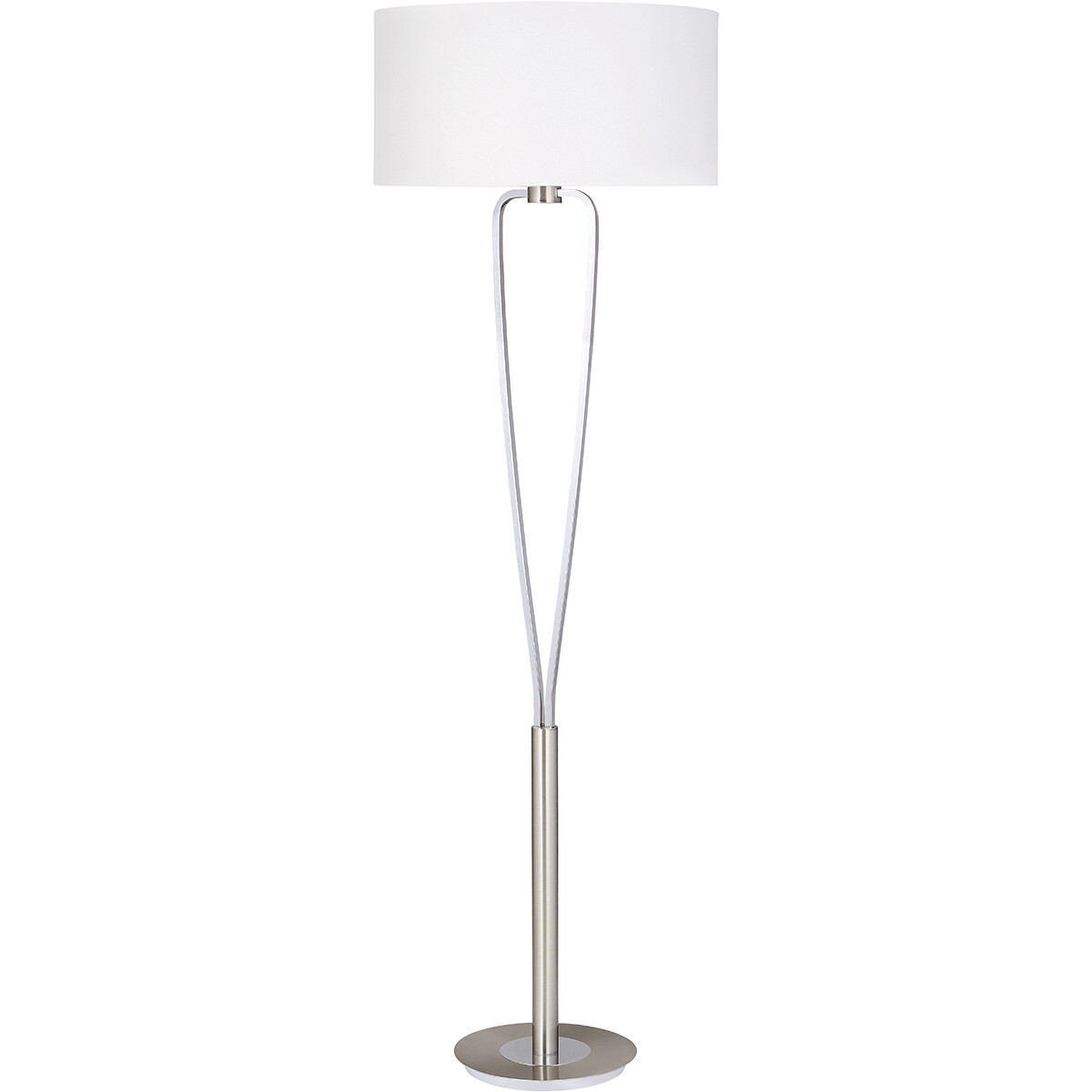 LED Vloerlamp - Trion Hilton - E27 Fitting - Rond - Mat Nikkel - Aluminium