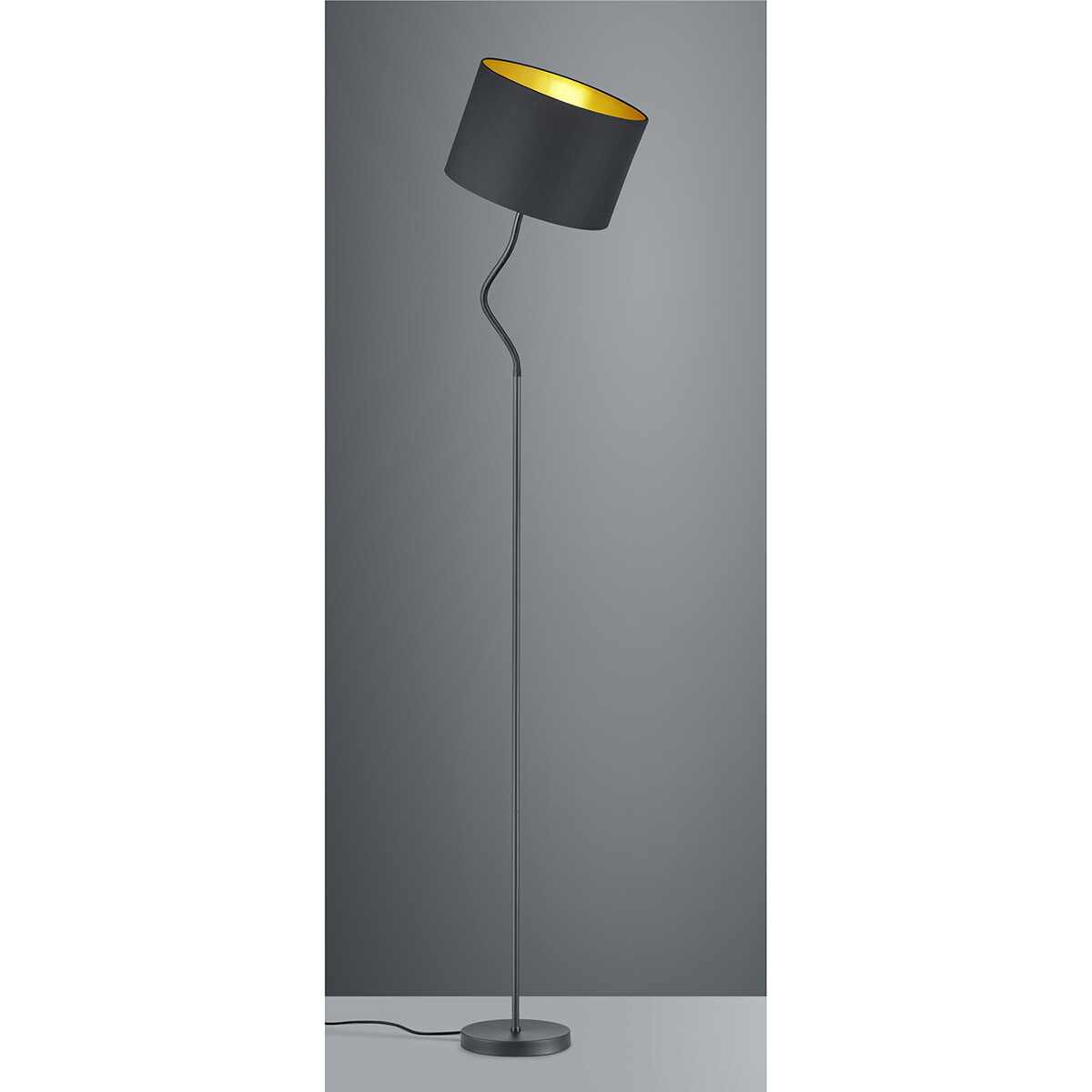 LED Vloerlamp - Trion Hostons - E27 Fitting - Rond - Flexibel - Mat Zwart - Aluminium