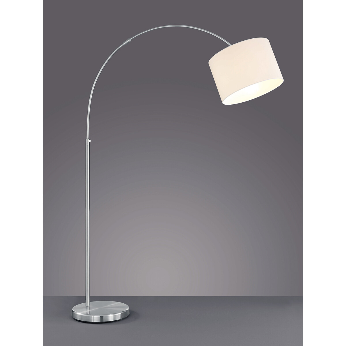 LED Vloerlamp - Trion Hotia - E27 Fitting - Verstelbaar - Rond - Mat Wit - Aluminium