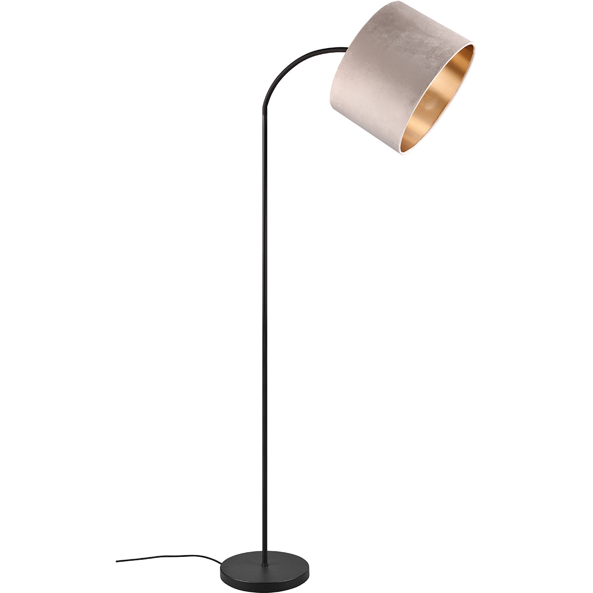 LED Vloerlamp - Trion Julina - E27 Fitting - Verstelbaar - Rond - Beige - Textiel