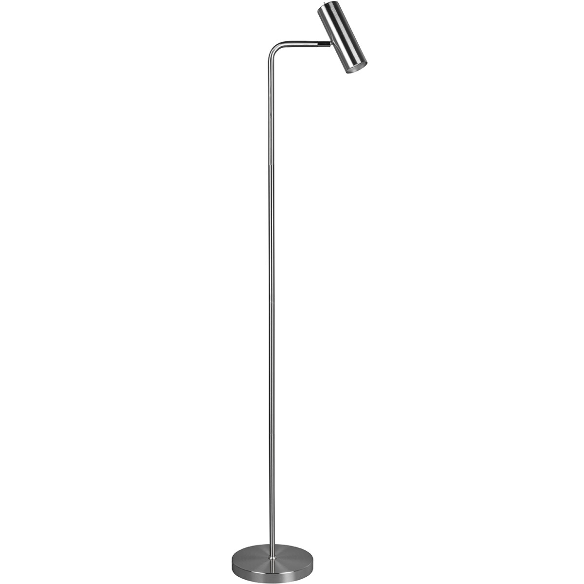 LED Vloerlamp - Trion Milona - GU10 Fitting - 1-lichts - Rond - Mat Nikkel - Aluminium